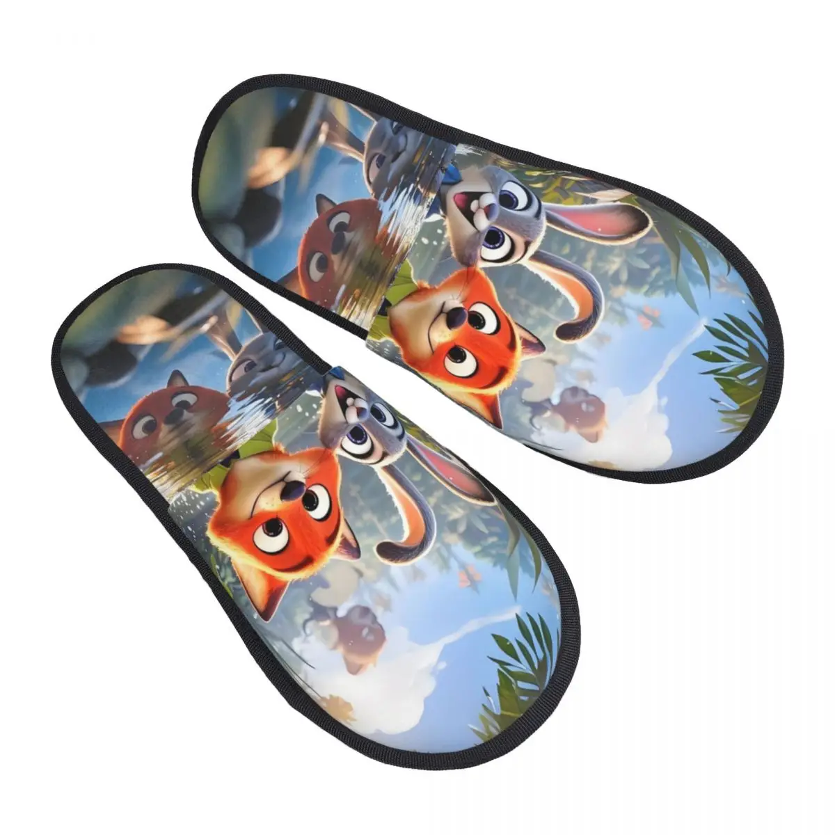

Изготовленные на заказ домашние тапочки из мягкой пены с эффектом памяти Zootopia, женские уютные теплые нескользящие тапочки с героями мультфильмов