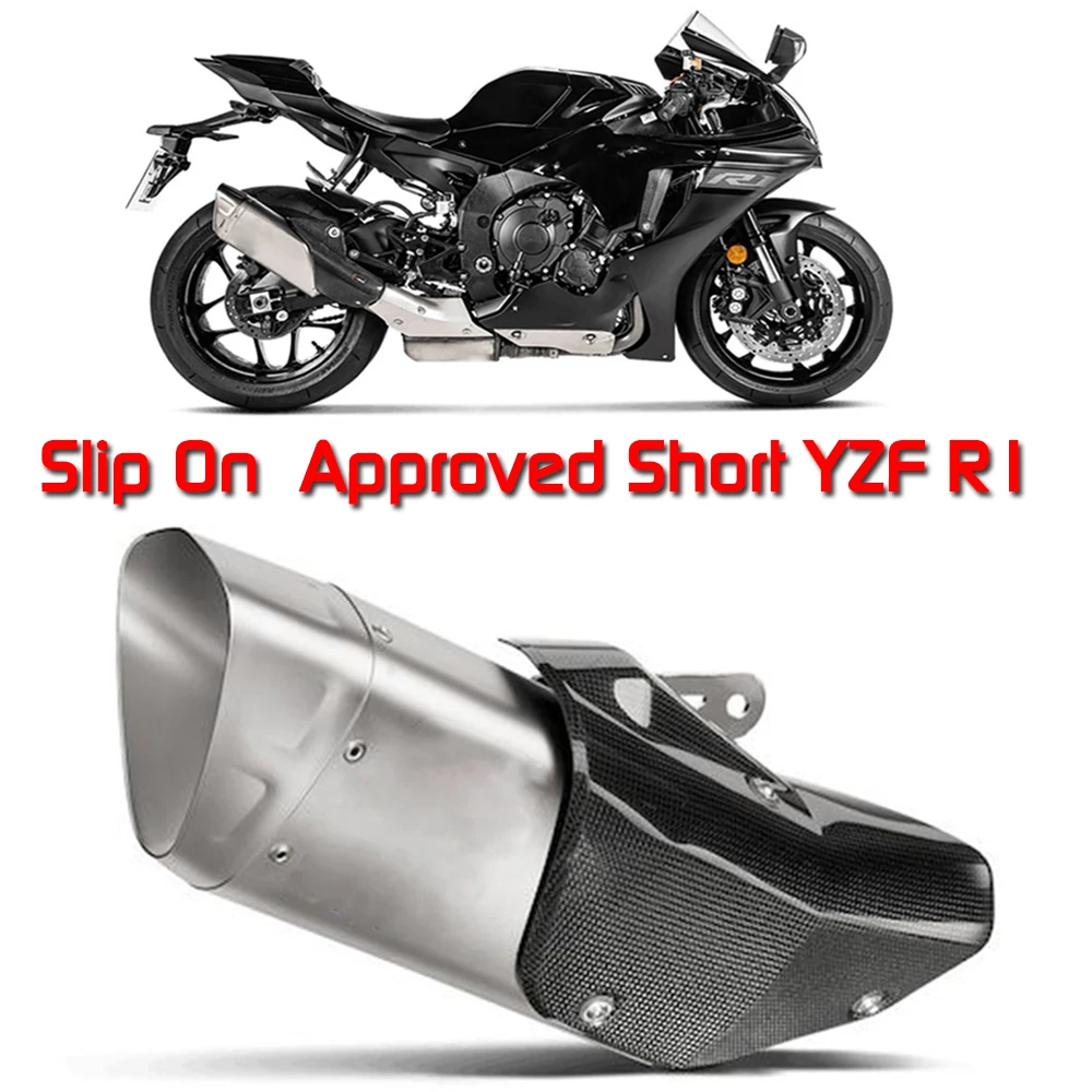 Universal Motorcycle Modified With Carbon Fiber Titanium Approved Short Heat Shield Muffler  Exhaust