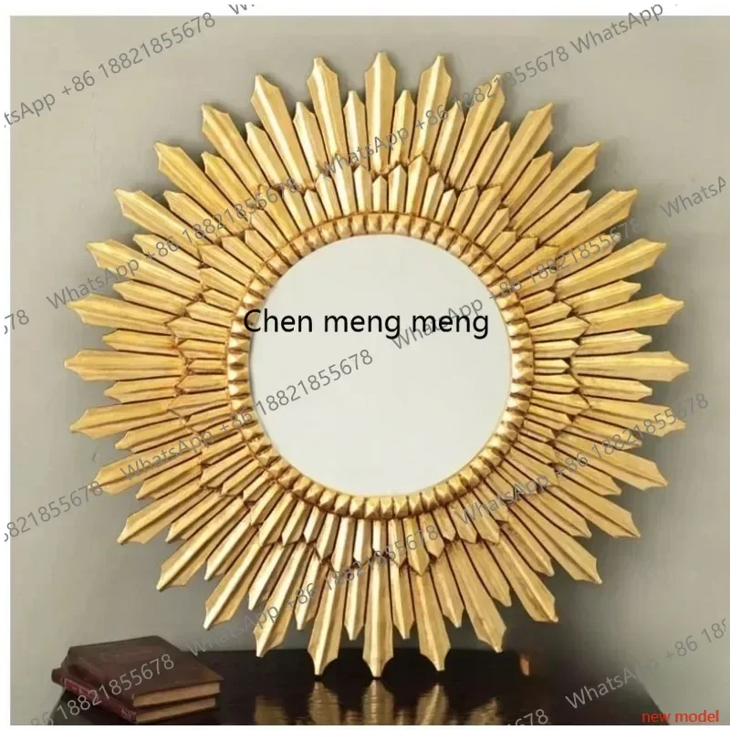 N138Restaurant, hotel dining side bookstore decorative mirror European wall wall wall hanging, villa entrance round h178