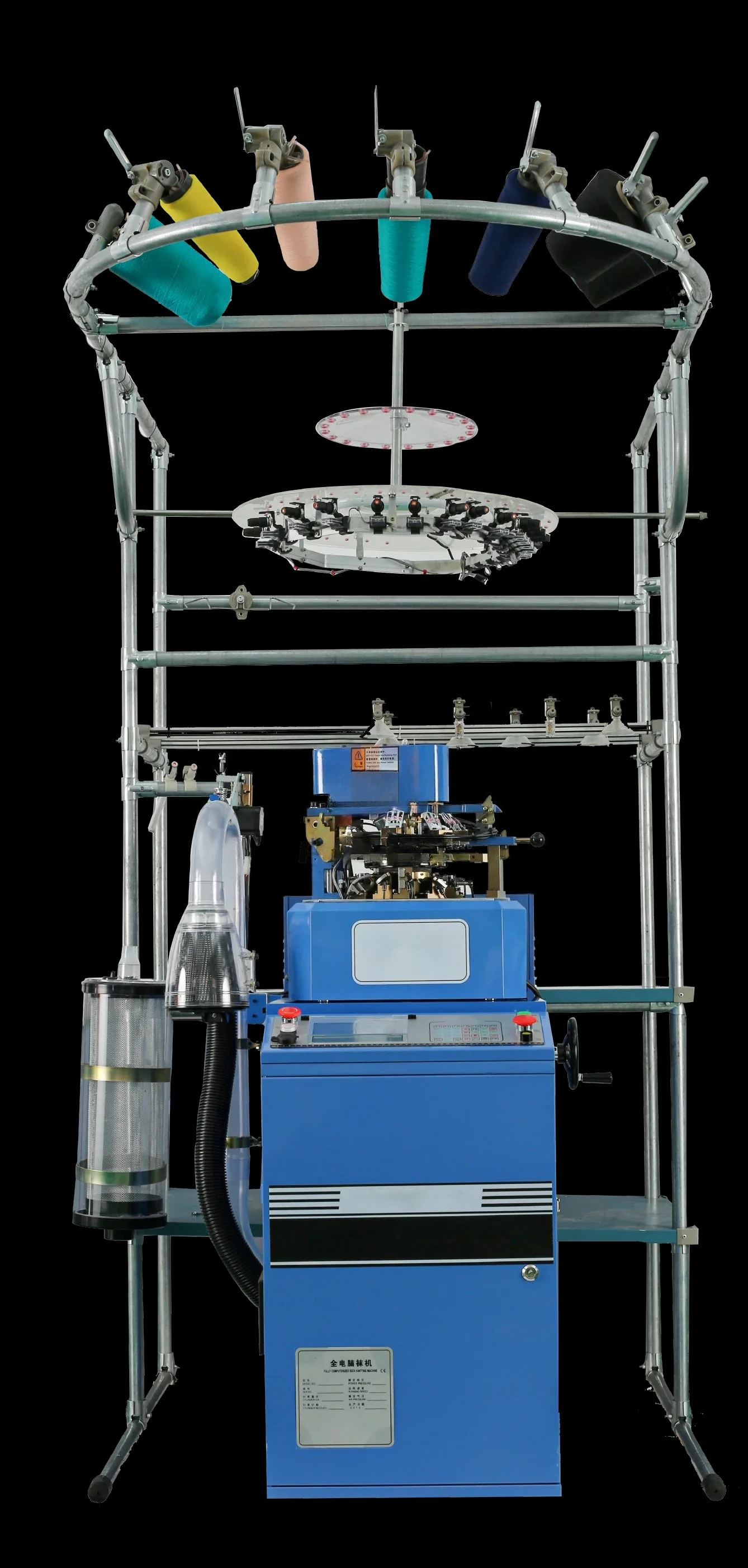 Industrial Automatic 4 Inch Plain High-Precision 6F Computerized Cotton Sock Knitting High-Yield Textile Sock Weaving Machine