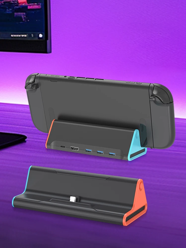 For NS2 Portable 4K TV Dock Adapter USB3.0 Game Console Charging Stand HD Fast Charging Console Adapter Base Gaming Accessories
