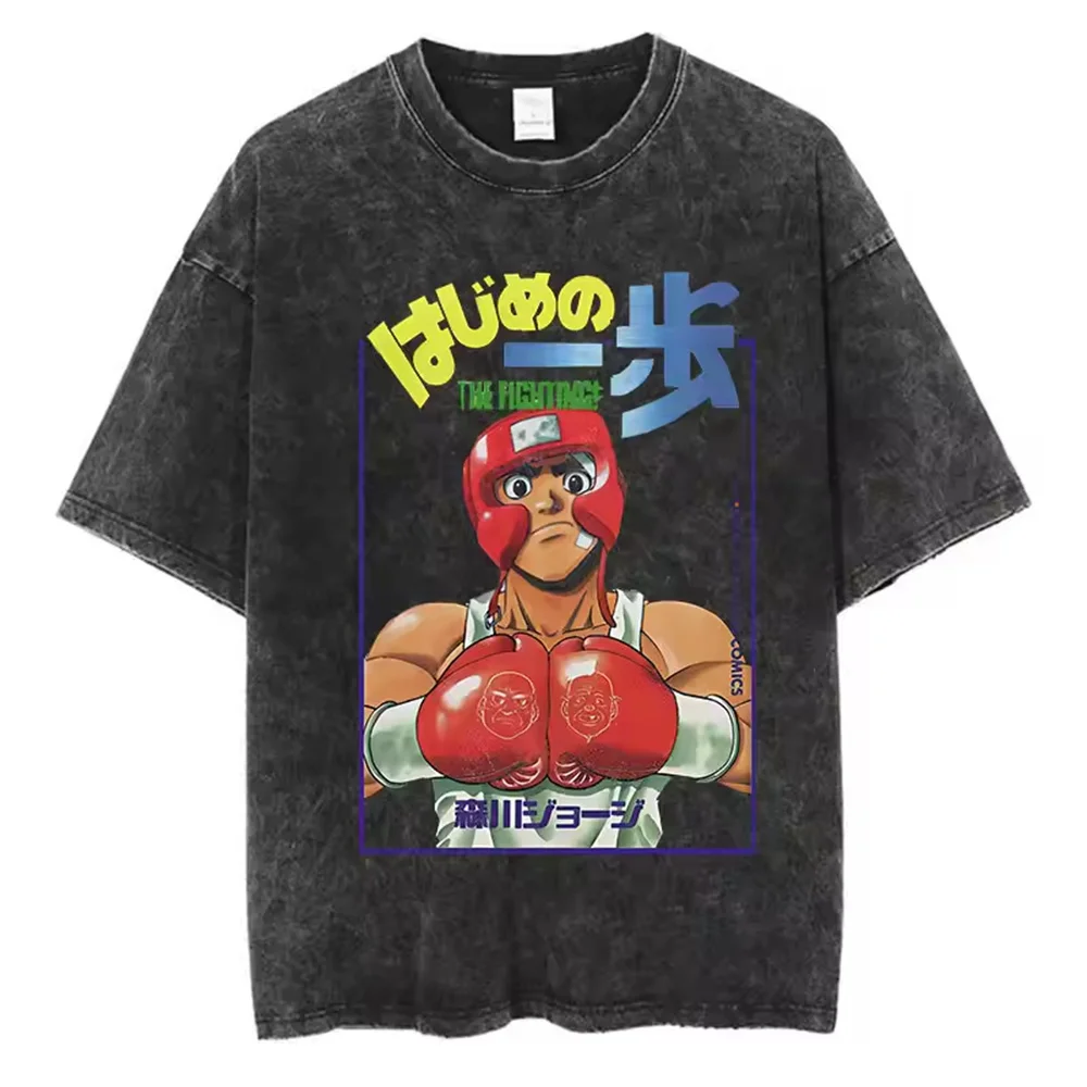 Hajime No Ippo Camiseta de algodón de alta calidad, camisetas de diseñador japonés para hombres, ropa gráfica Unisex