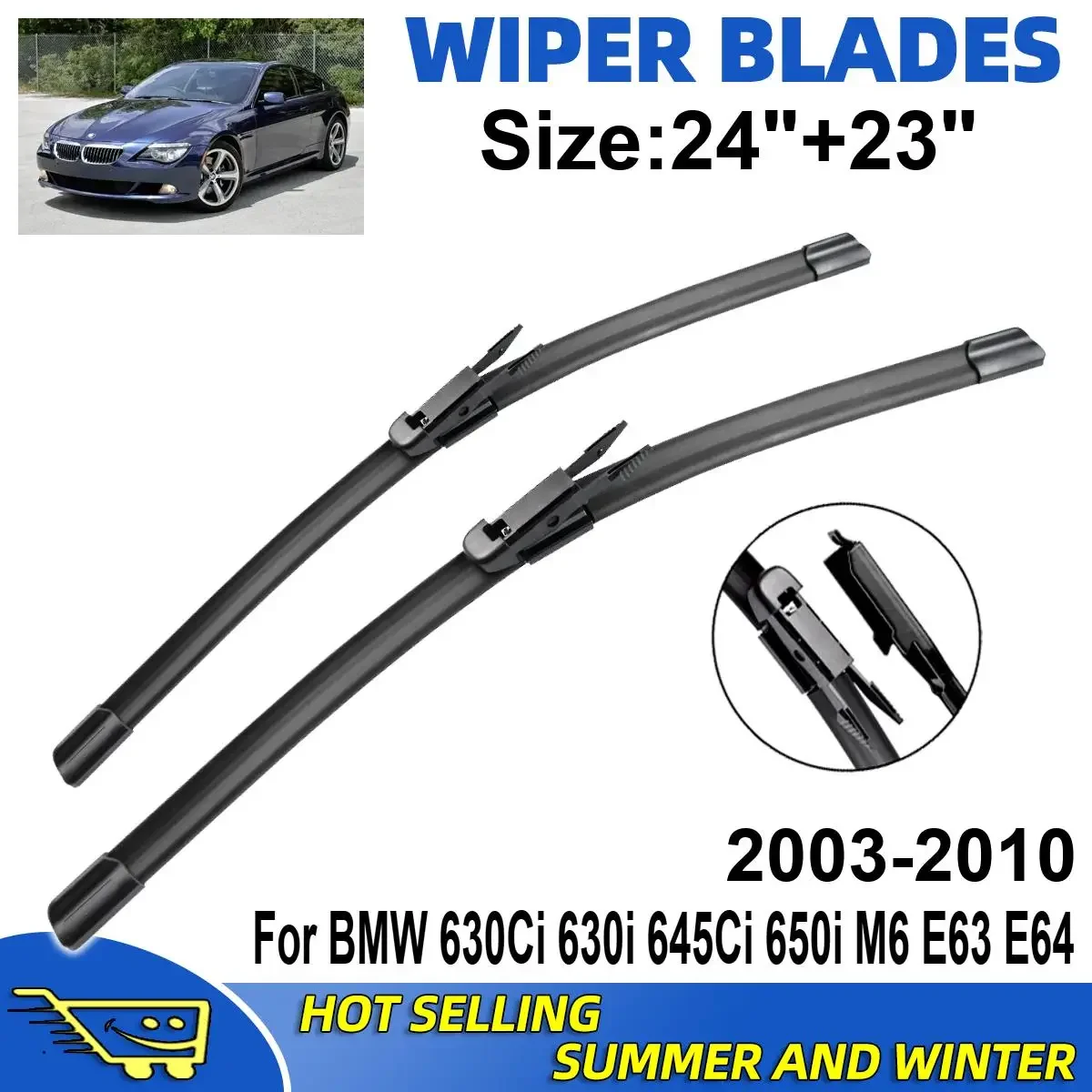 

2PCS Wiper Blades Set Kit For BMW 630Ci E63 E64 2003-2010 Front Windshield Brushes Windscreen Window Accessories