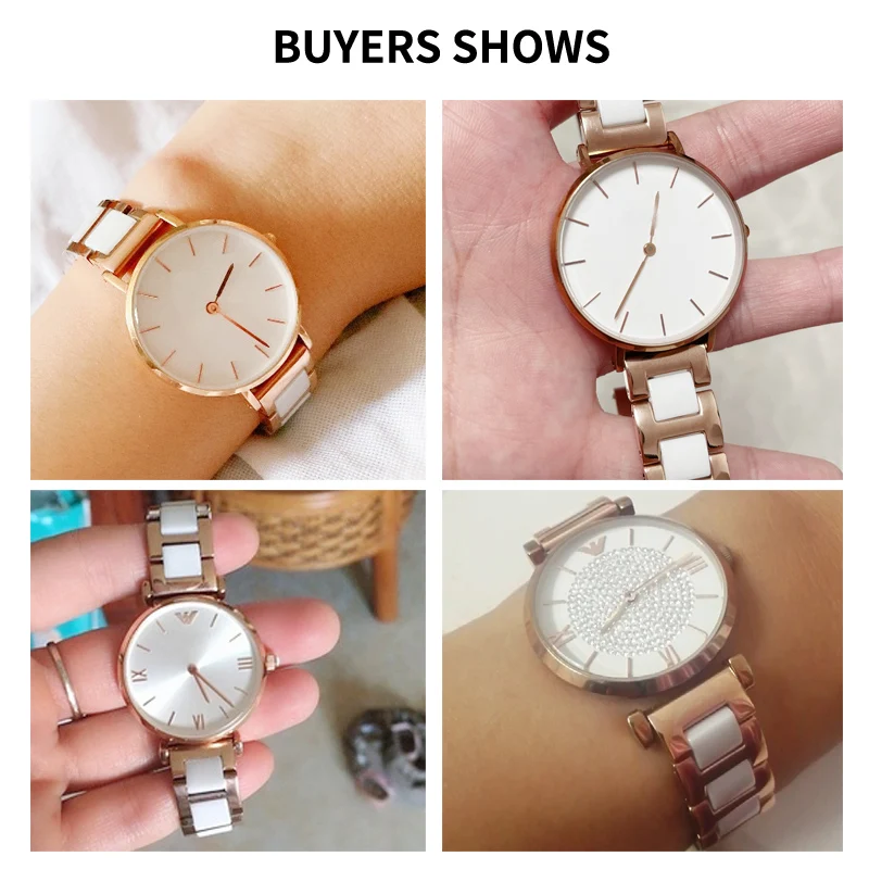 For DW EBOHR Armani Huawei Ceramic and Stainless Steel Watch Bracelet Women's Watchband 12~22mm Multiple Size Available