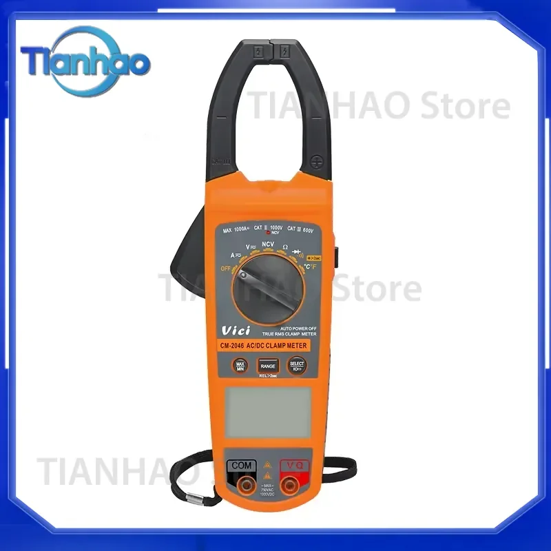 for CM-2046 52mm Open Jaw 2000 Counts Data Hold True RMS NCV AC DC Clamp Meter