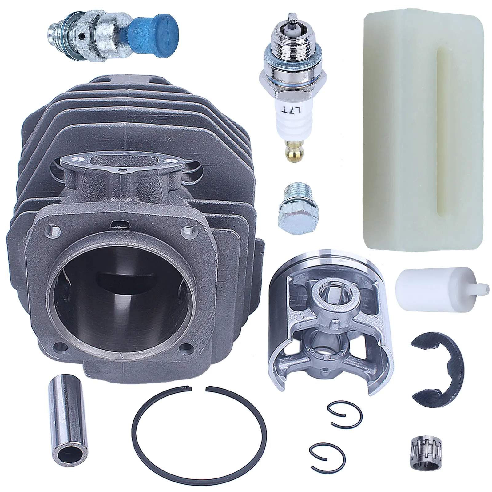 45mm cilindro pistone cuscinetto Carb Kit per Husqvarna 154 254 154XP 254XP motosega parte candela decompressione filtro carburante