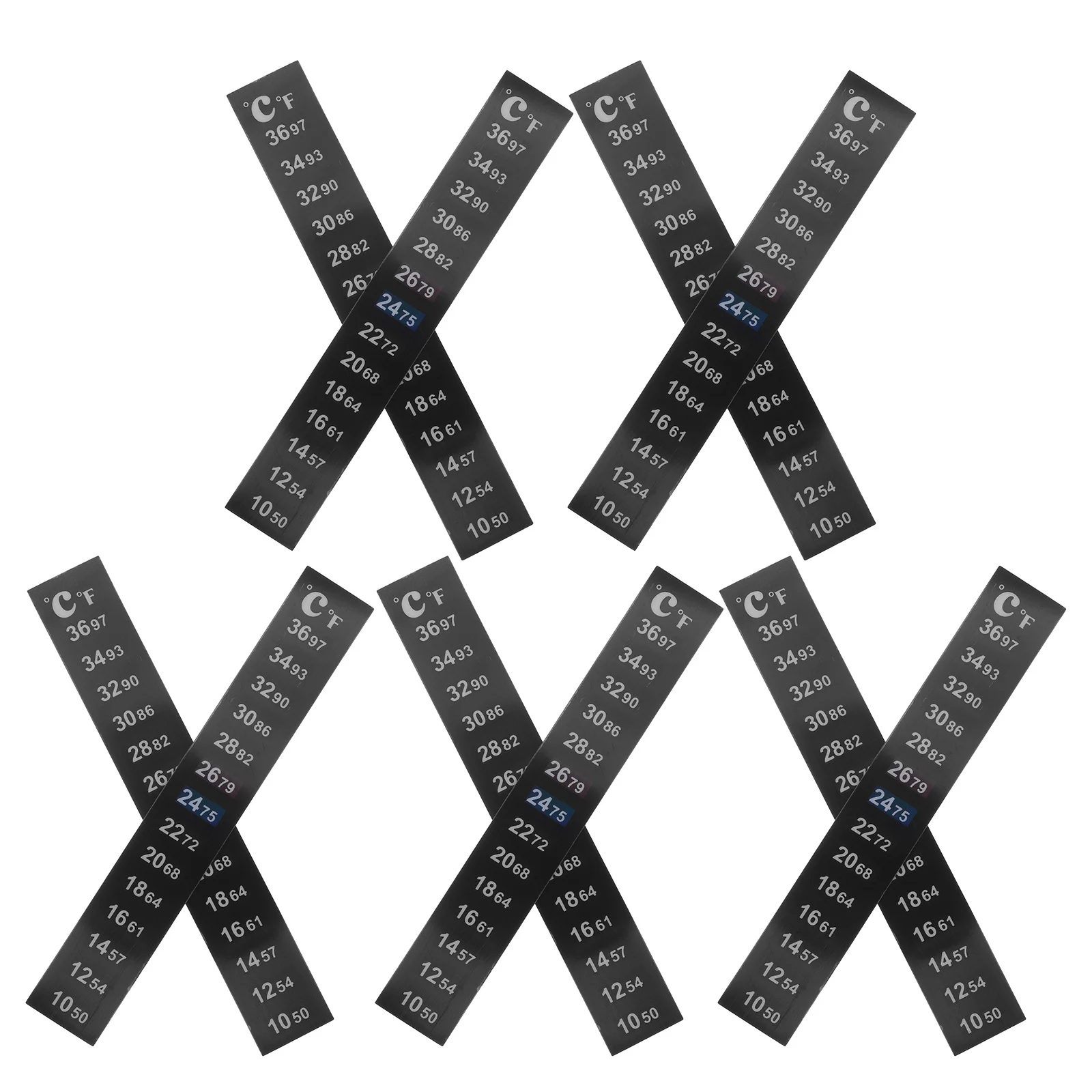 

12Pcs Indoor LCD Aquarium Thermometer Strips Fish Tank Temperature Test Stickers Brewing Water Gauge Tape 0.71 X 5.11 Inches