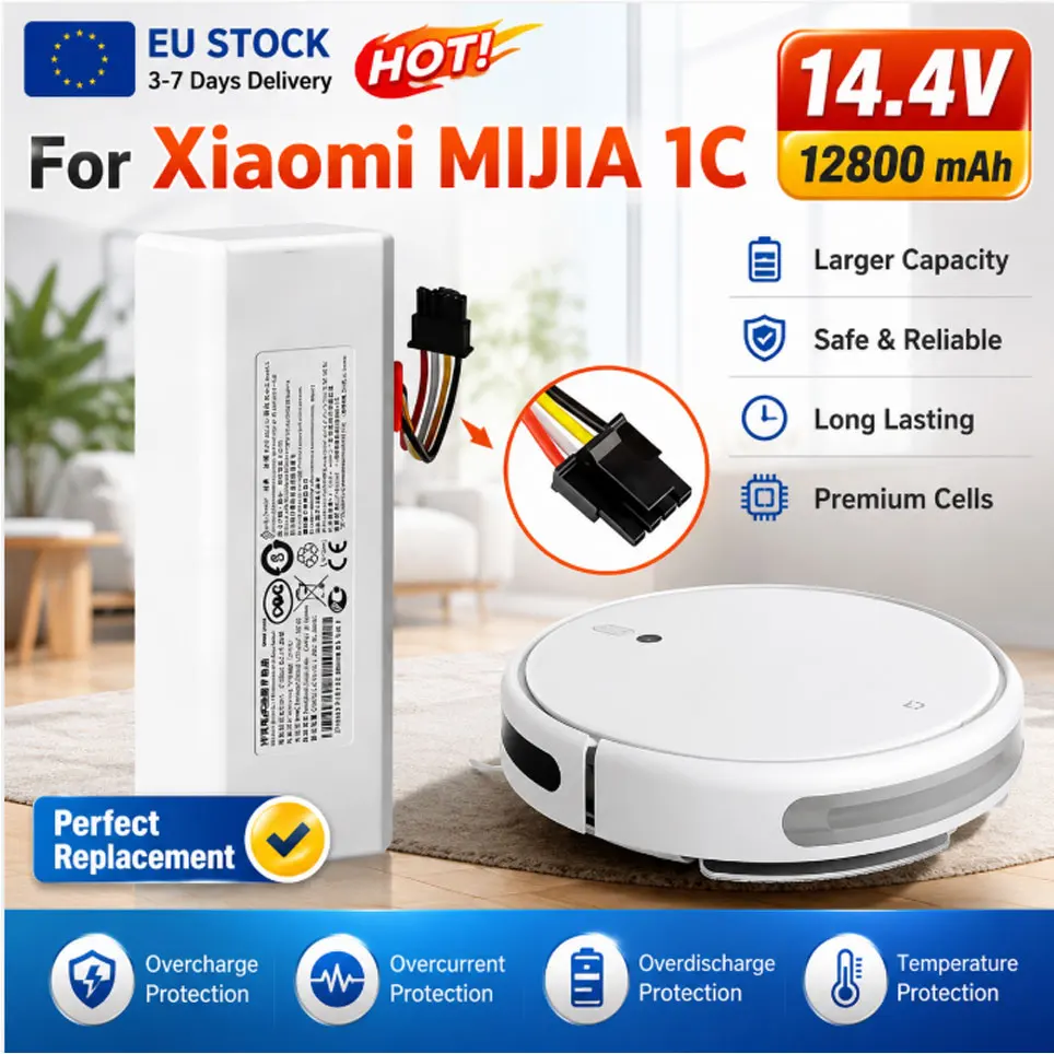 Schnelle EU-Lieferung 14,4V Ersatzakku Zubehör P2008-4S2P-MMBK P2150-4S2P-XWDLS Kompatibel mit Dreame S10 D9 F9 L10Pro L10Plus Saugroboter
