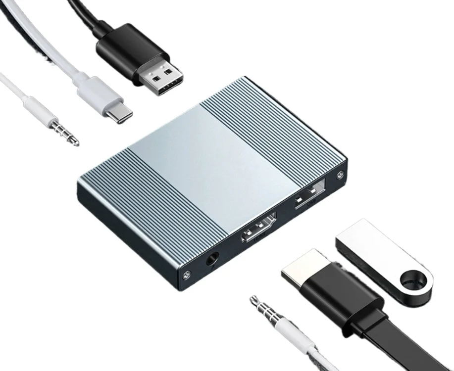 

Six-in-one intelligent high definition wired same screen device USB Type-C audio HDTV supports horizontal a