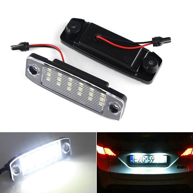 2pcs 12v White 18LEDs For Kia Sportage 2010-up For Hyundai Kona 2017- For i40 CW 2011- High Quality SMD Car License Plate Lights