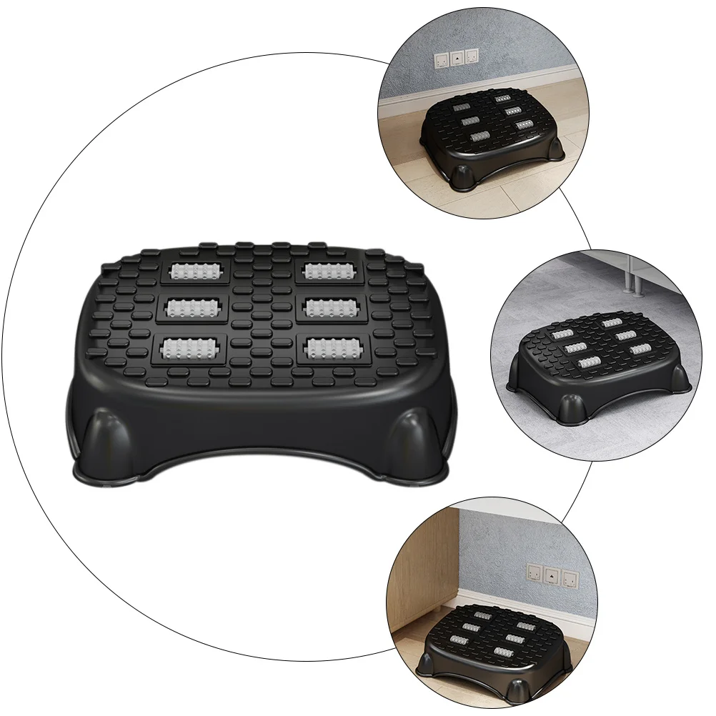 

1Pcs Footstool Plastic Office Home Footrest Black Comfortable Compact Tool Improve Posture Circulation Leg Support