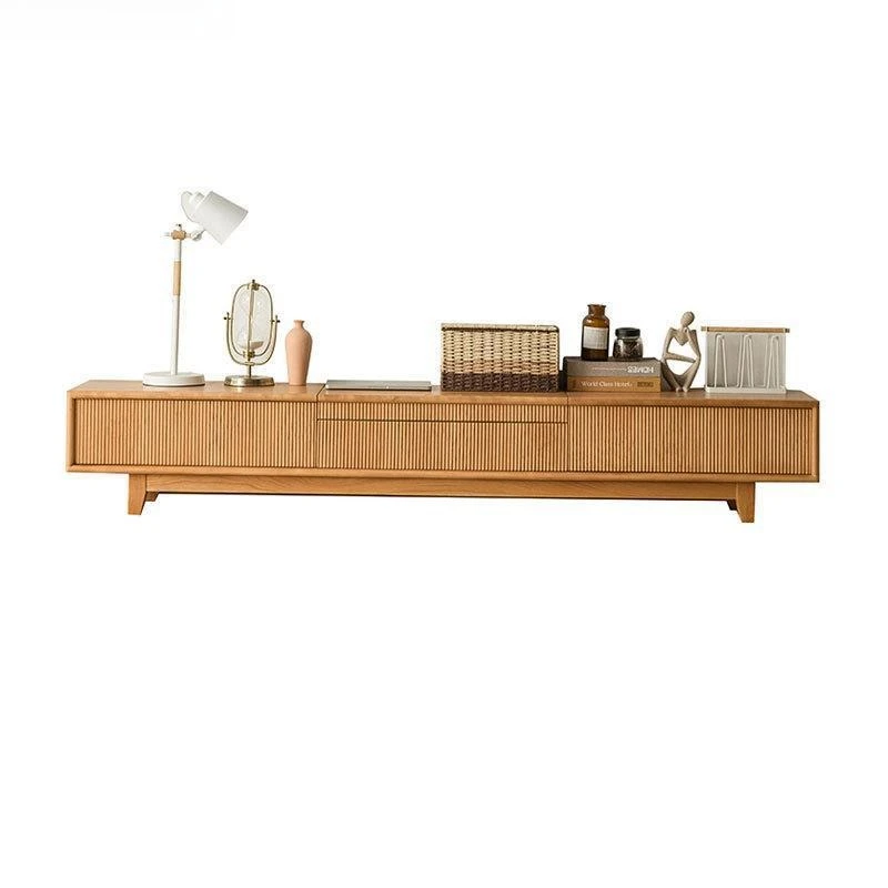 

Cherry wood laser TV cabinet, multi-function audio-visual cabinet, black walnut telescopic projector floor cabinet