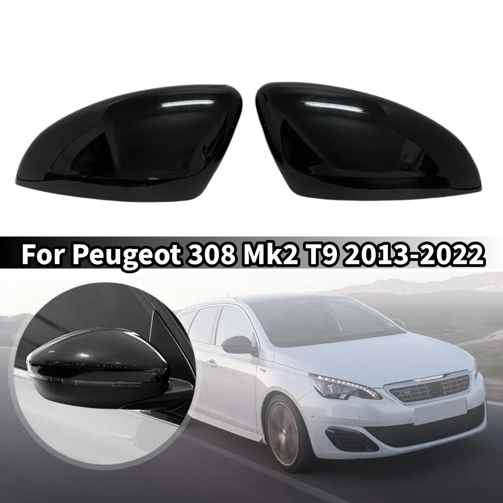 Rearview Side Mirror Cover Door Wing Rear View Cap Trim For Peugeot 308 MK2 T9 2013 2014 2015 2016 2017 2018 2019 2020 2021 2022