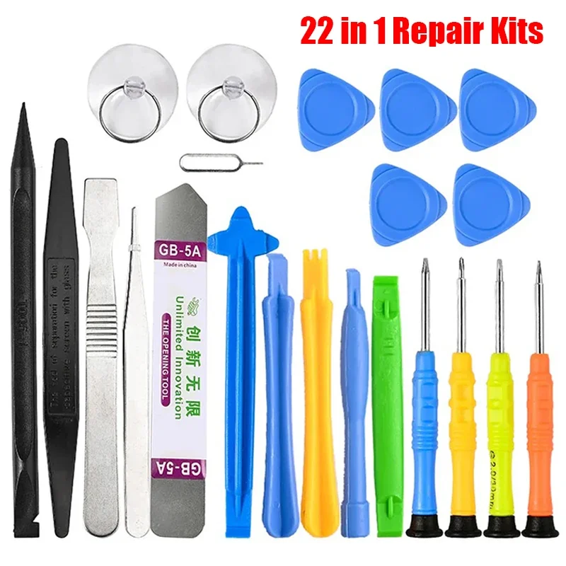 Outils de réparation de téléphone portable 22 en 1, Kit de réparation de démontage pour iPhone, tournevis combiné antidérapant, ensemble de démontage multifonction