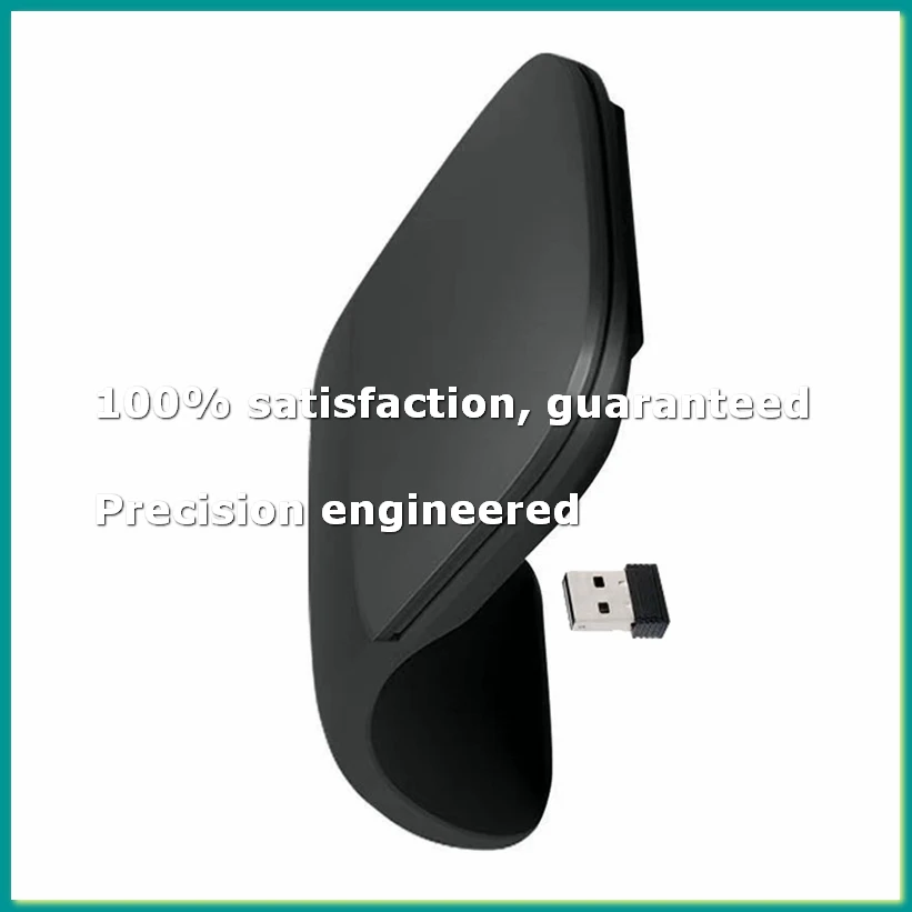 Wireless Mouse Foldable Arc Touch Mause Ultra-Thin Mute Office for PC Laptop Black-A86Z