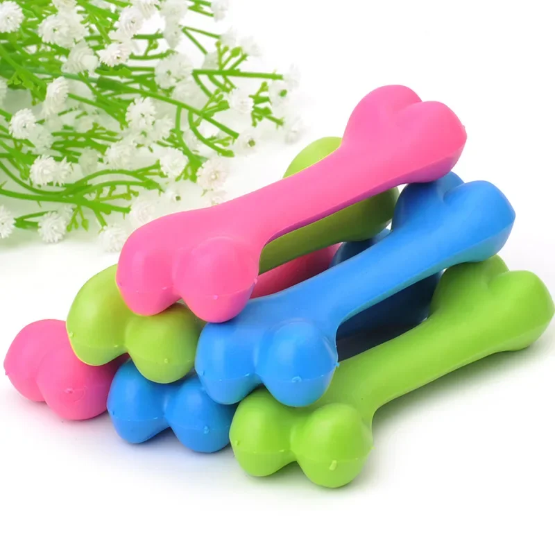 

Small Dog Toys for small dogs TPR Pet Toys Teddy Golden Retriever Puppy Bite Resistant Grinding Stick Rubber Bone Toys