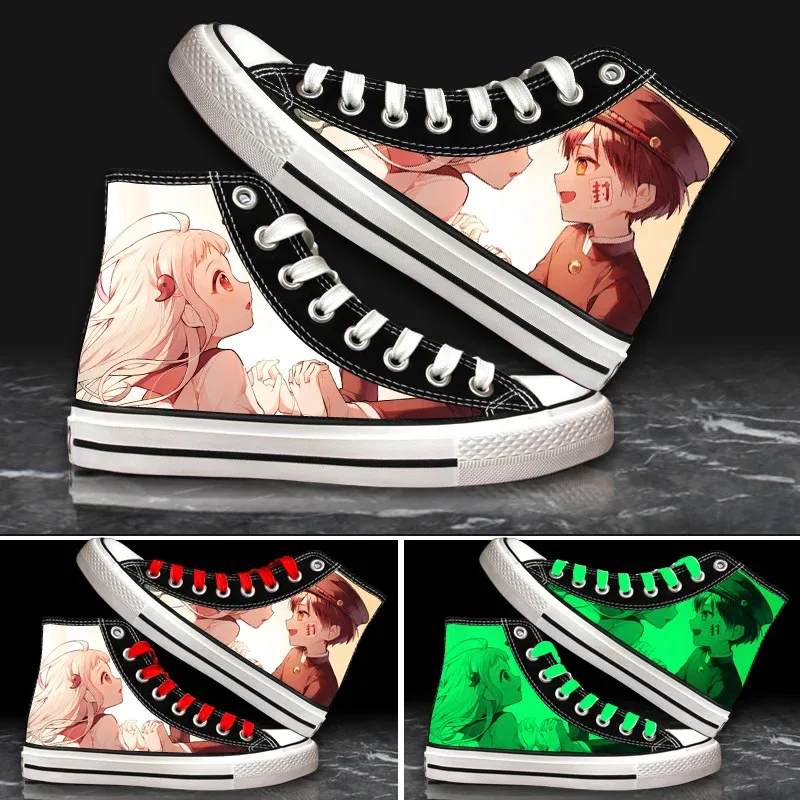 

az15Аниме-унитаз Ханако-кун 3D ночные огни плимсоллы парусиновая обувь Yahiro Nene косплей студенческие кроссовки высокие спортивные шо