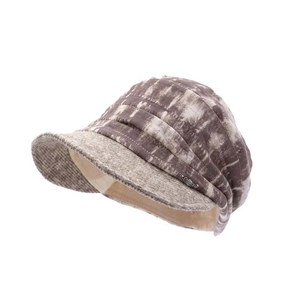 Grid Peaked Hat Warm Plaid Newsboy Cap Vintage All Match Checked Slouchy Hat Comfortable Thick Visor Beret Cap Travel