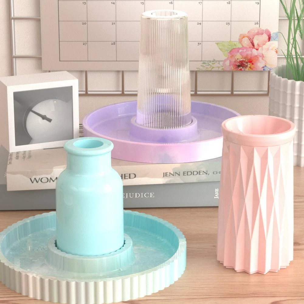 

Бетонный круглый поднос, силиконовая форма «сделай сам» с отверстием в полоску для хранения, дисплей для изготовления блюд, формы для литья из гипсовой смолы, домашний декор для рукоделия