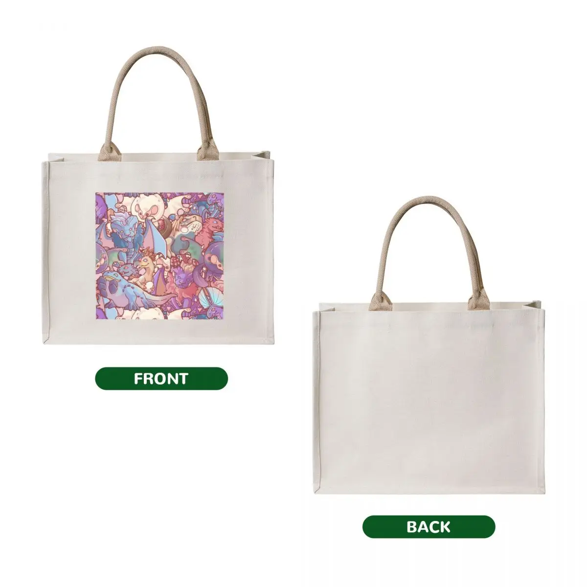 Monster Hunter Babies Tote Bag cute tote custom canvas men's bags cloth bags