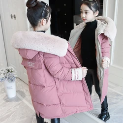 Children Winter Down Cotton Jacket New Fashion Girl Clothing Kids Clothes Thick Parka Faux Fur Coat Hooded Snowsuit Outerwear