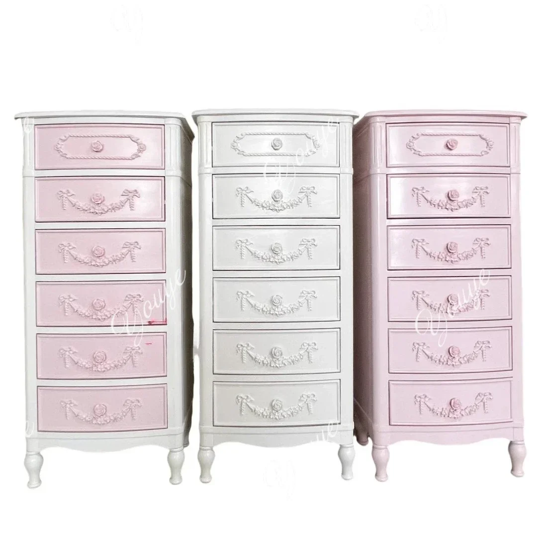 

XS European-style French-style Chest, Bucket Cabinet, Living Room, Bedroom, Storage, Princess, Pink, Bedside Table, Bedside Tab
