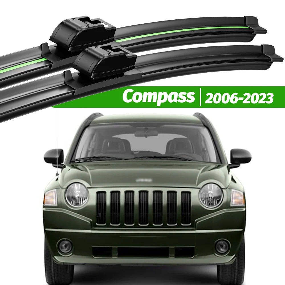 

For Jeep Compass MK MP 2006-2023 2pcs Front Windshield Wiper Blades 2007 2013 2015 2019 2020 2021 Windscreen Window Accessories