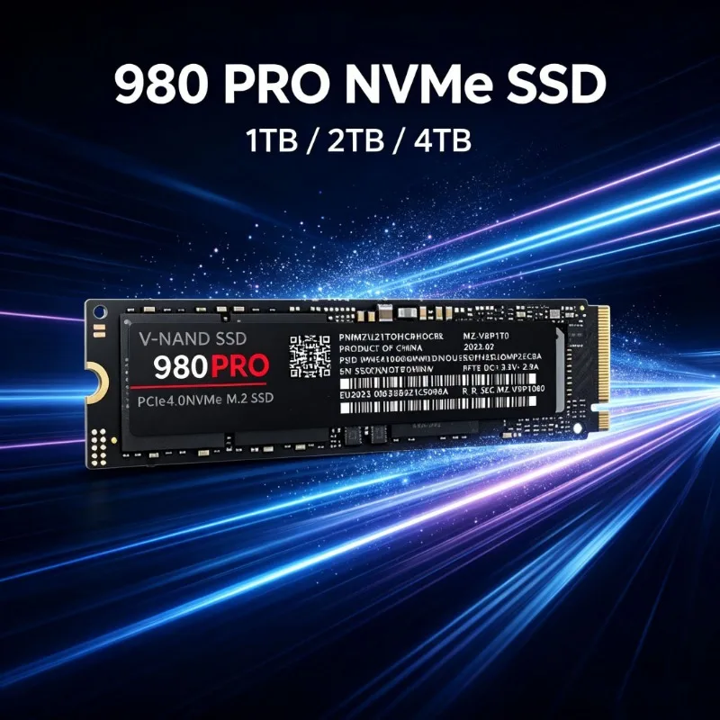 980 PRO NVMe PCIe 4.0 4TB TLC High‑Speed Internal Solid State Disk Storage Upgrade for Desktop Laptop PC Gaming Working Computer