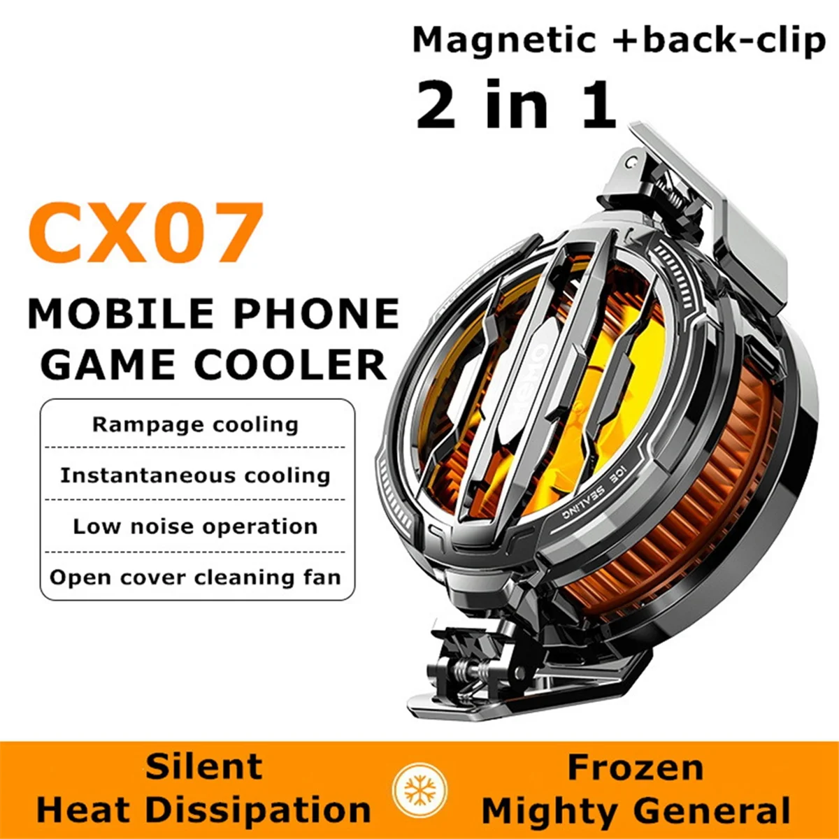 MEMO CX07 Mobile Phone Semiconductor Cooling Fan Magnetic/Back-Clip Radiator for IPhone Android PUBG Game Cooler