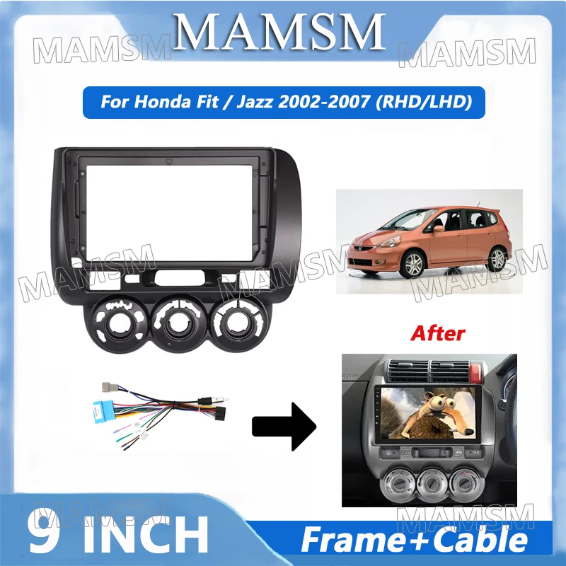 

2 Din Radio Frame For Honda Fit /Jazz 2002 2003 2004 2005 2006 2007 Car Player DVD Audio Panel Mount Installation Fascia Frame