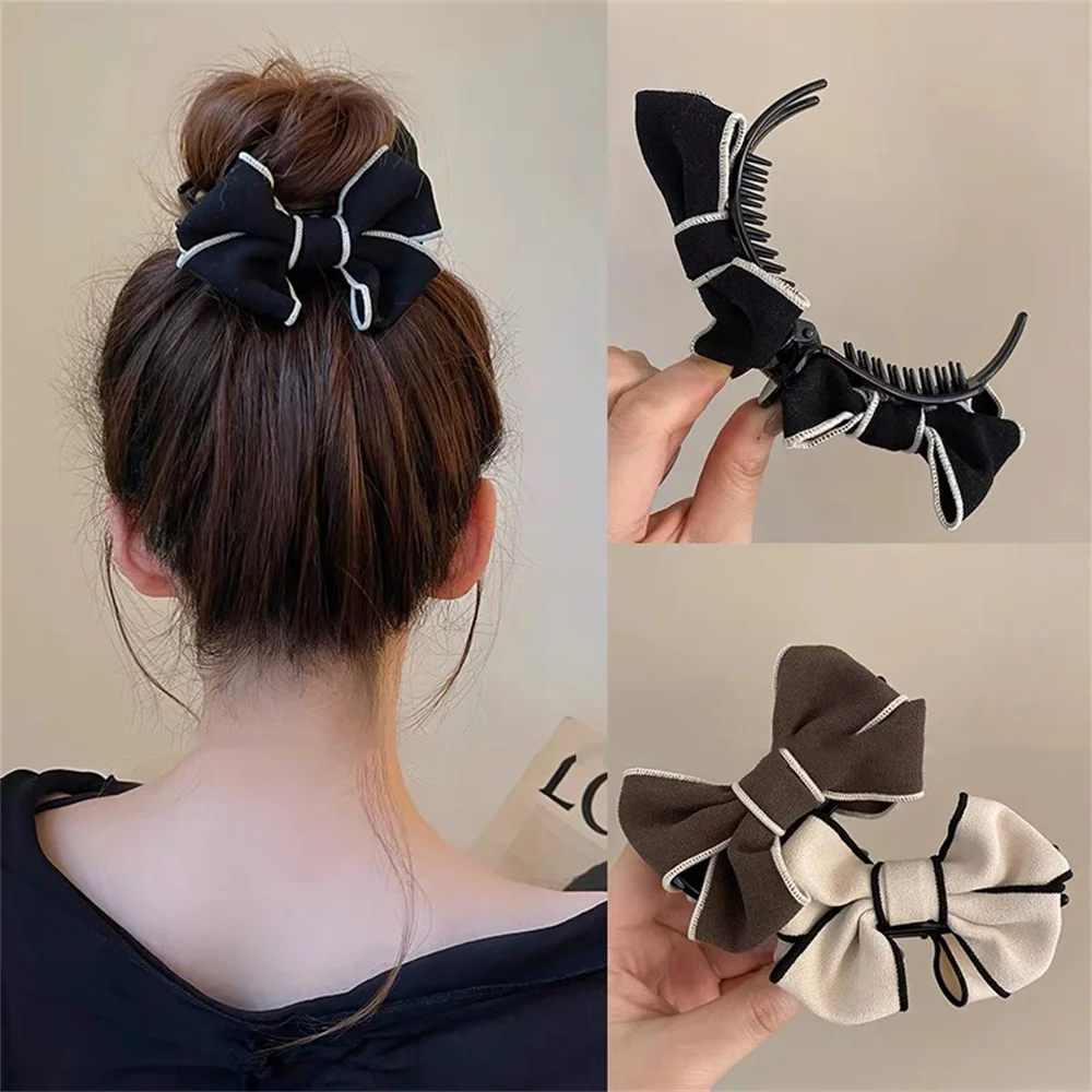 2/3 ชิ้น/เซ็ตผู้หญิง Bowknot คลิปผมน่ารักผ้า Art Double-Layer Bowknot Headwear ที่สวยงามแฟชั่นอุปกรณ์เสริมผม