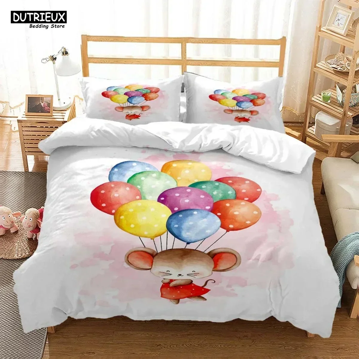 New 3D Print Cute Cartoon Mouse Bedding Set Bedroom Soft Modern Bedspreads Comefortable Duvet Cover Quilt Cover And Pillowcase