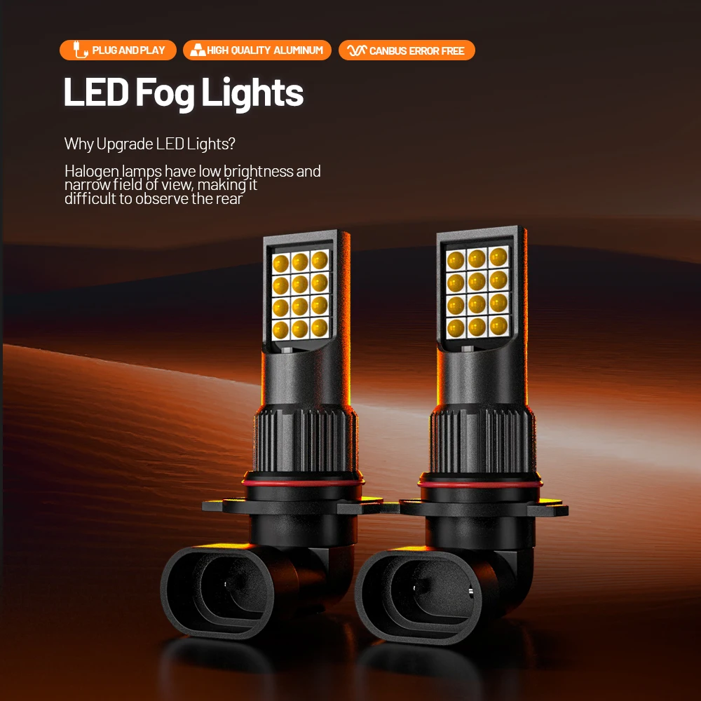 2pcs LED Fog Light Blub H10 9145 9045 Lamp Canbus No Error For Cadillac Escalade EXT ESV 2008-2014 CTS XLR SRX 2004-2016