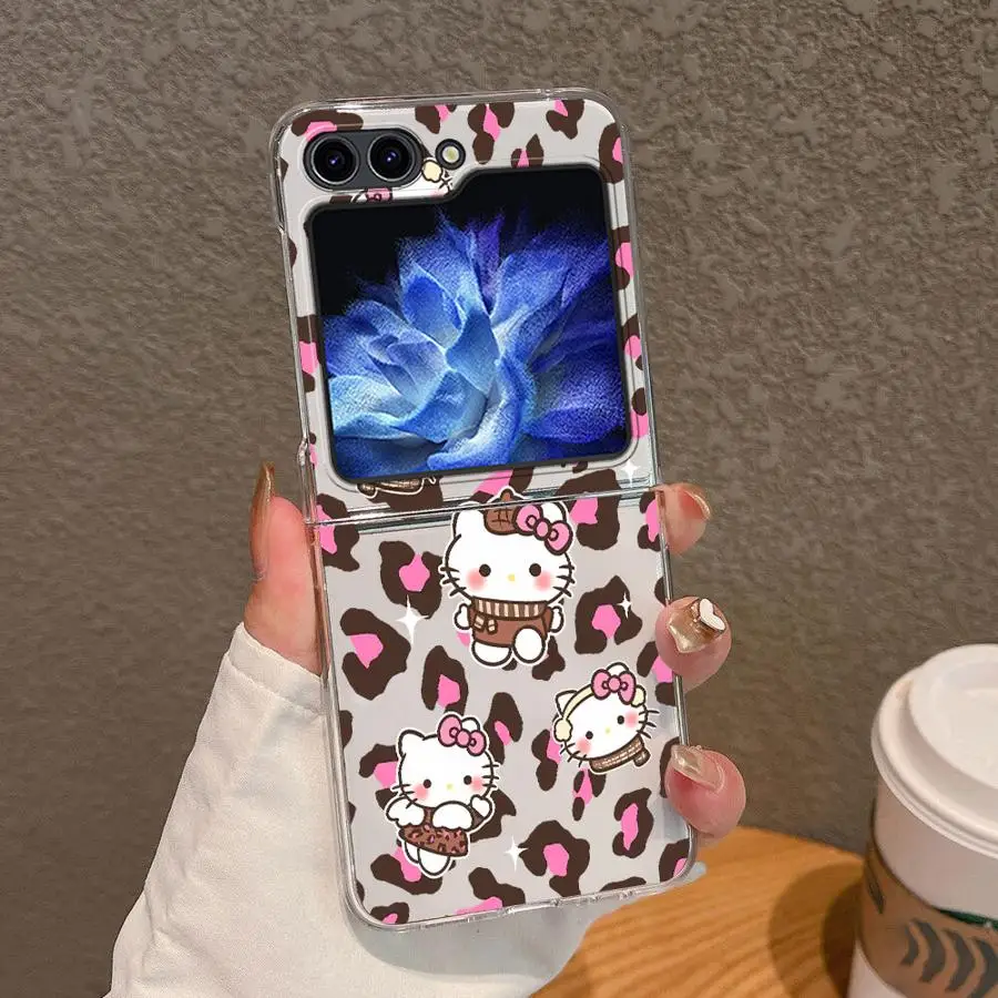 سانريو مرحبا كيتي حافظة لهاتف سامسونج جالاكسي ZFlip4 ZFlip7 ZFlip5 Z Flip 7 6 5 4 3 ZFlip3 ZFlip6 غطاء هاتف ناعم شفاف #6