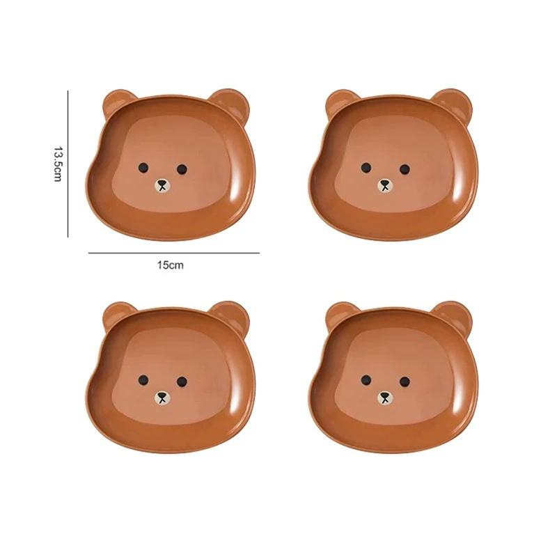 Cute Cartoon Shape Bear Spit Bone Dish Desktop Trash Tray Snack Food Residue Fruit Plate Kitchen Tableware