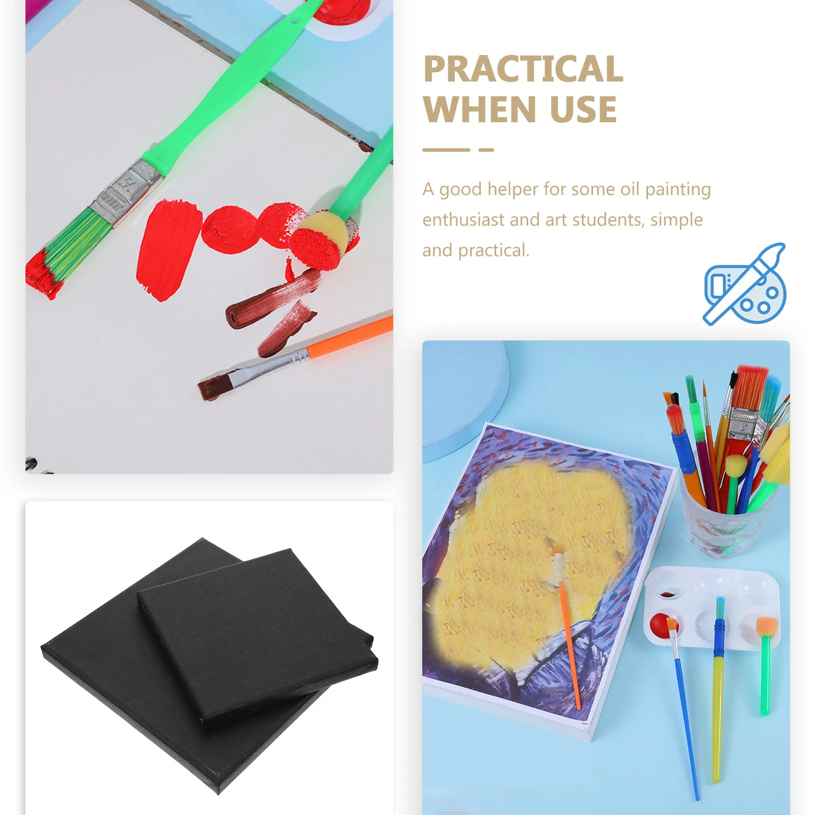 

2 шт. черных холстов для рисования, профессиональные холсты на подрамнике для масляной и акварельной живописи, для творчества своими руками, с деревянным подрамником высокой прочности