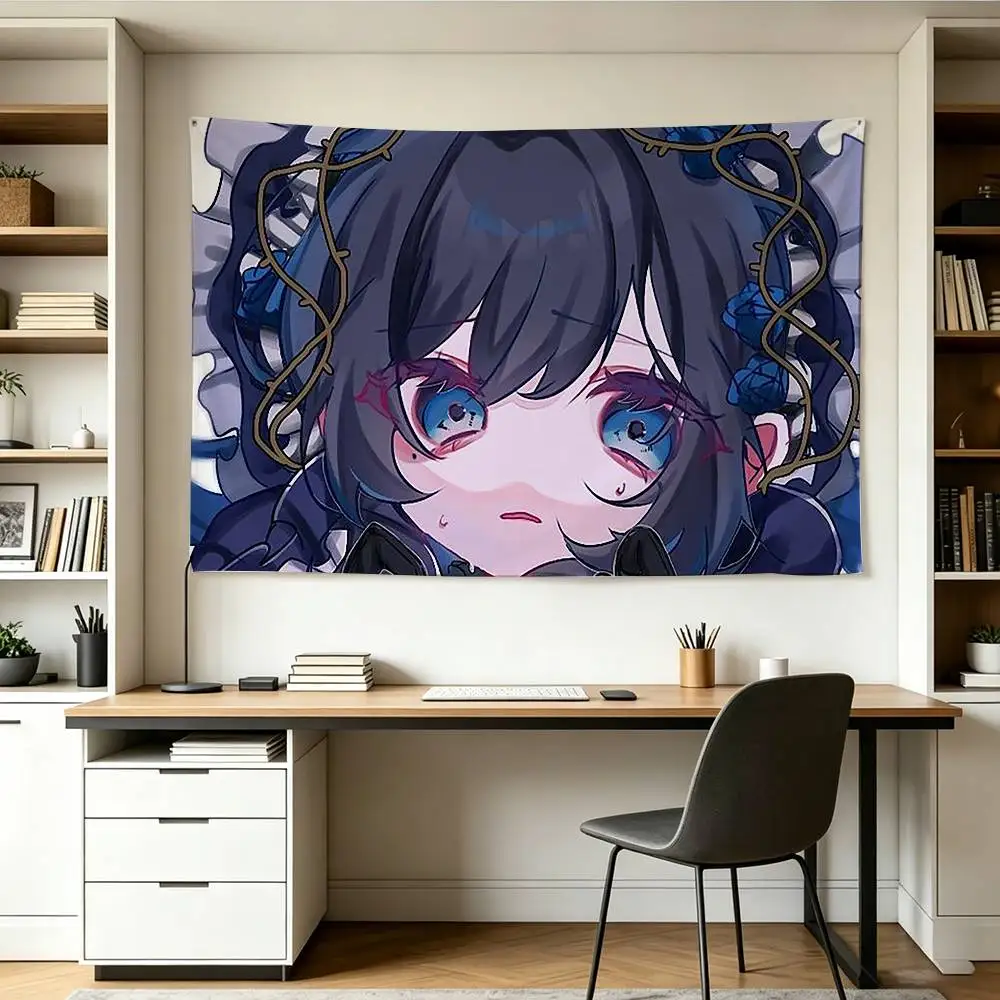 Chibi Kawaii Singer A-Ado   Flags Wall Hanging Background Art Banner for Bedroom Home Outdoor Decor
