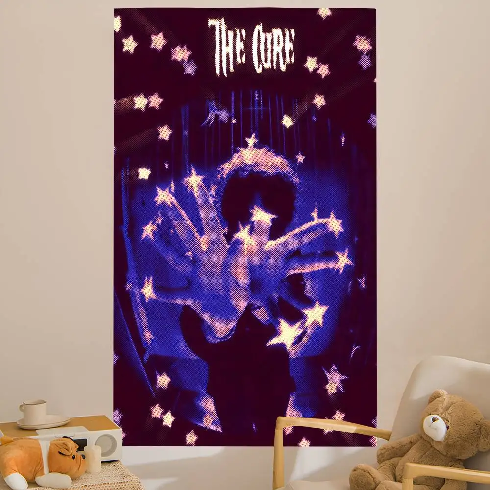 Rock Band The Cure Cartoon Tapestry Art Science Fiction Room Home Decor Wall Hanging Home Decor