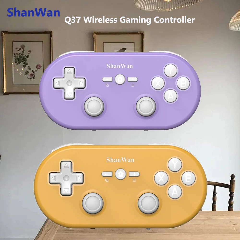 2025 ShanWan Nuovo Mini Gamepad Wireless Bluetooth Q37 Micro Controller di gioco Hall Doppio bilanciere è adatto per PC Android IOS