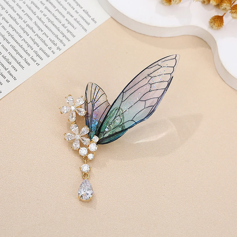 Crystal Butterfly Dragonfly Brooches Badge For Women Vintage Zircon Insect Collar Pins Weddings Office Party Scarf Dress Jewelry