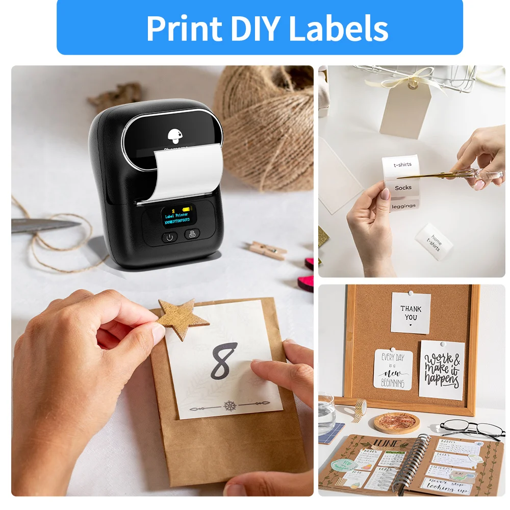 Phomemo M110 Mini Portable Thermal Printer Self-Adhesive Sticker Label Maker Pocket Printer Label Machine Bluetooth Phomemo M110