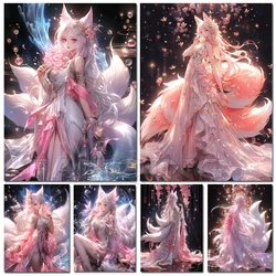 Diamond Painting New Series Animation Nine-tailed Fox 5D DIY Full Diamond Embroidery Cartoon Mosaic Rhinestone Home Decor S17