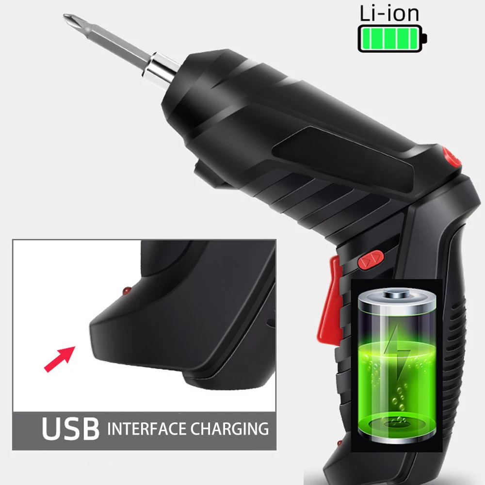 

【Аккумуляторная мини-дрель 4,2 В】Набор электрических отверток с литиевой батареей – электроинструмент для ремонта и обслуживания дома