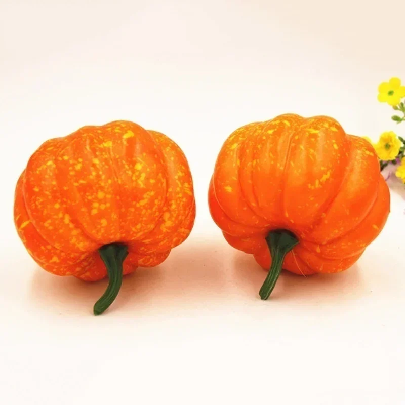 5Pcs Mini Artificial Foam Pumpkins Halloween Decor Realistic Fake Fruit Vegetable Cabinet Display Photography Learning Props - view 3