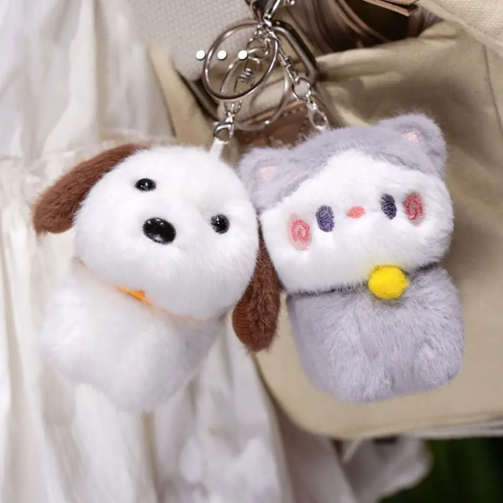 الكلب/القط/كابيبارا دمية أفخم كابيبارا كيرينغ حقيبة الشنق هدية مزخرفة الحيوانات المحشوة كيرينغ الكرتون رائعة مفتاح قلادة