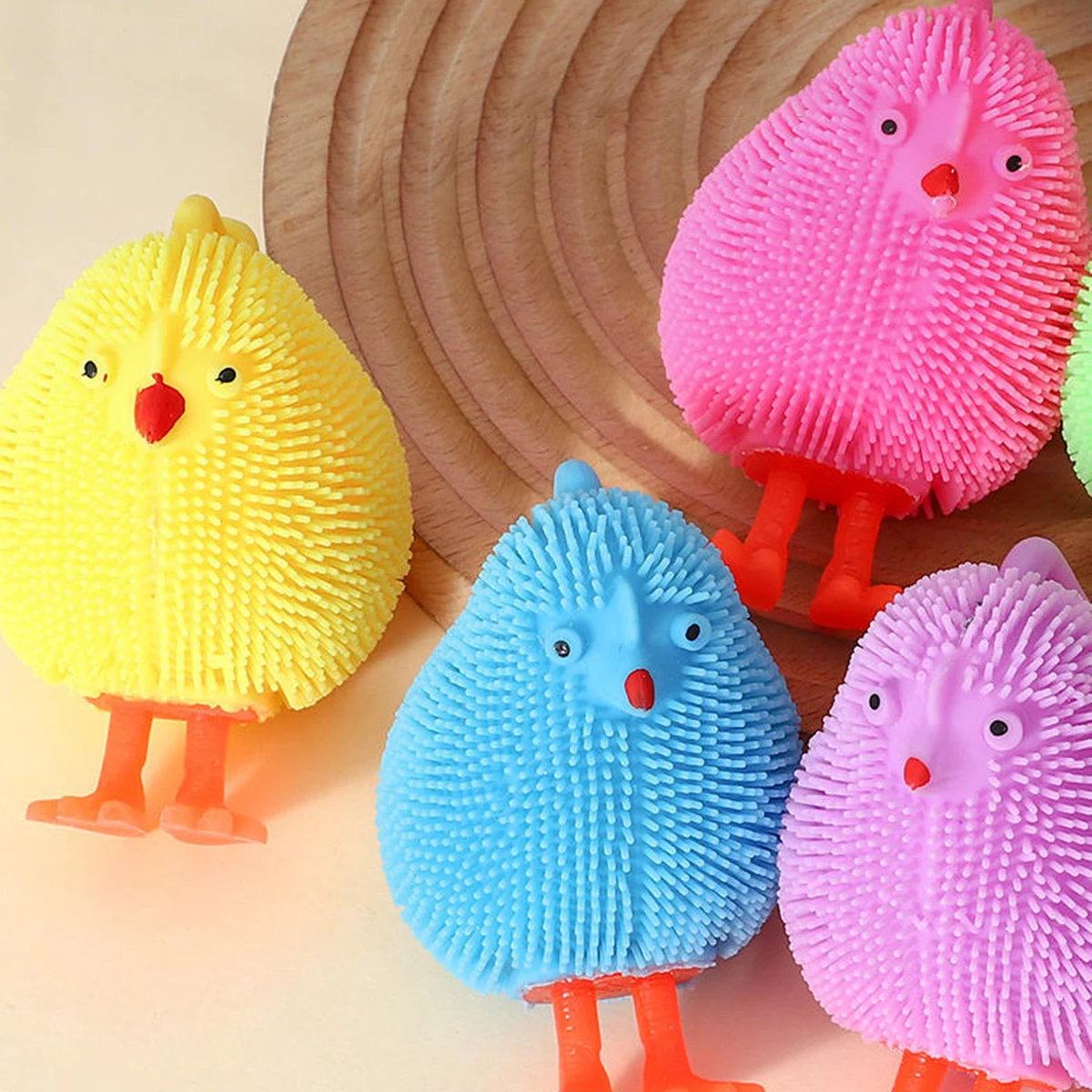 Simpatici pulcini incandescente soffice palla sensoriale spremere pizzico agitarsi bambini giocattolo antistress squishy animale anti-ansia giocattolo regali