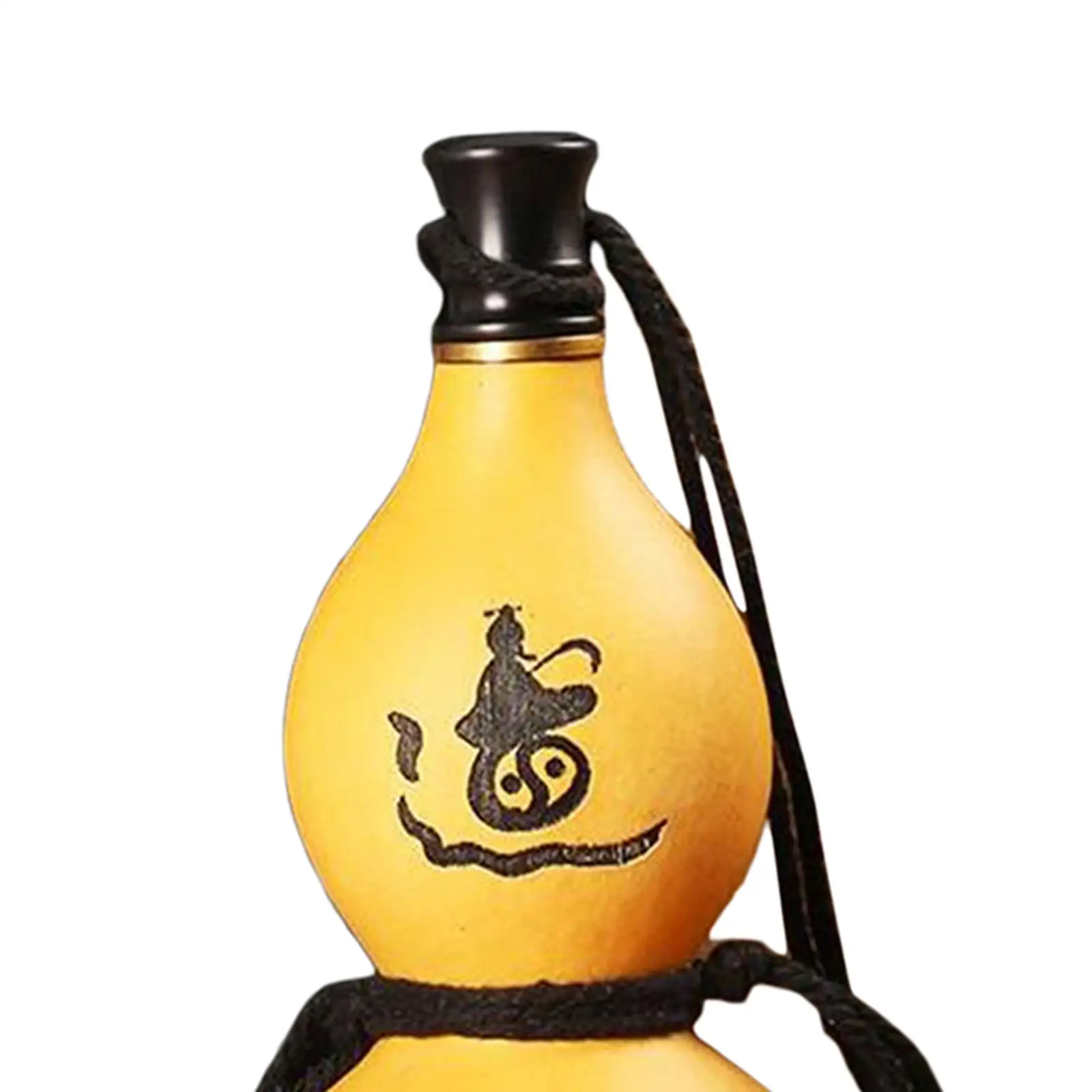 Gourd Bottle Beeswax Coated Portable Drinking Gourd Water Bottle Ornament for Outdoor Travel Decor