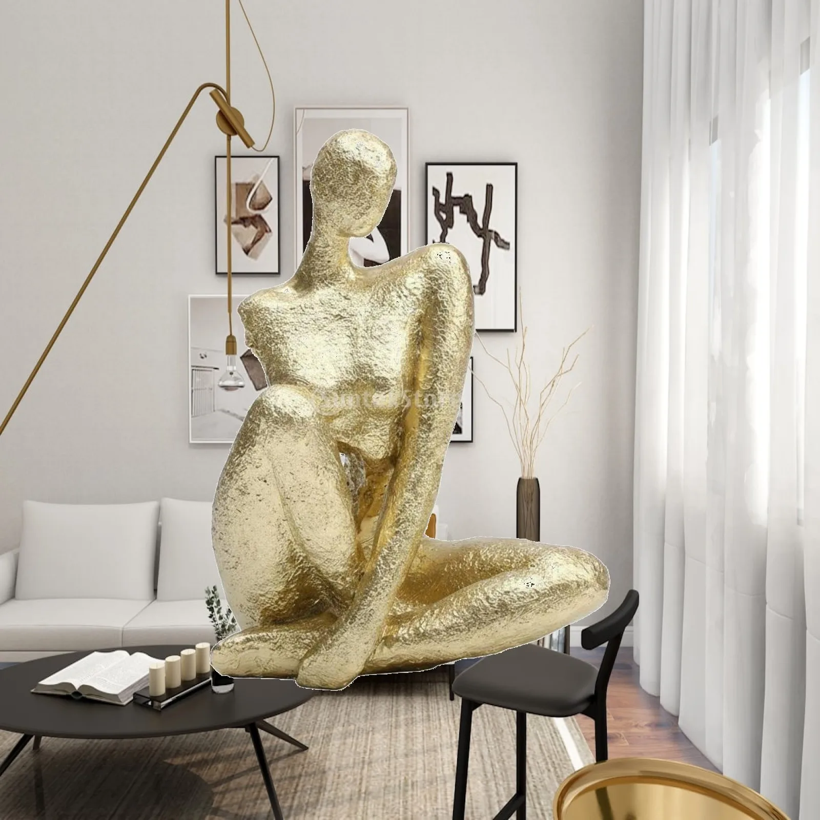 Resin Figurine Modern Abstract Sculpture Figurines Centerpieces Decoration Luxury Decorative Objects for Home Office