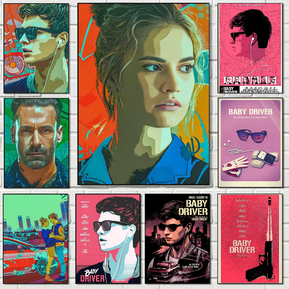 

Baby Driver Classic Action Movie Poster Stickers Art Wall Murals Decor Game Room Decor Gifts HD Painting