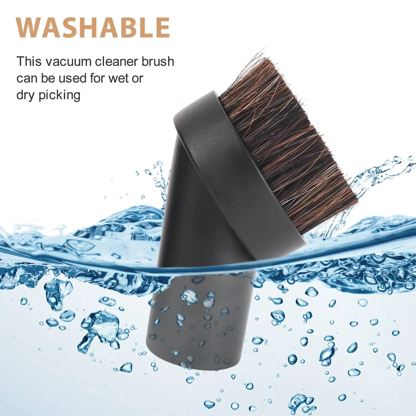 

AT14 3 Pieces Vacuum Cleaner Attachment Soft Horsehair Bristle Dusting Brush Vacuum Replacement,Cleaning Tools,Inner Dia 32Mm